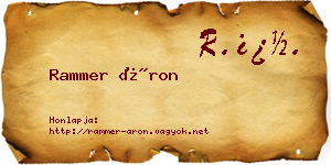 Rammer Áron névjegykártya